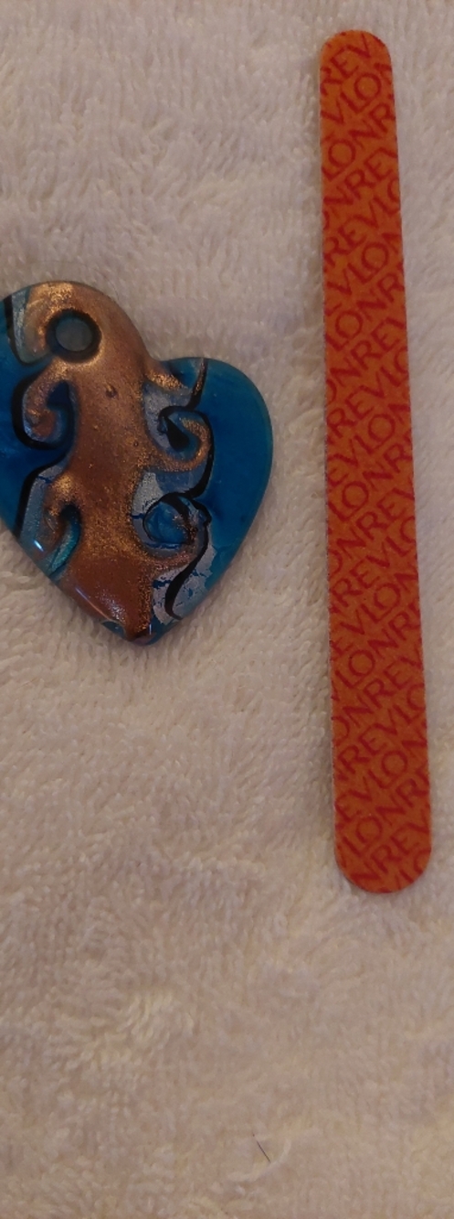 Blue and Bronze Heart Pendant